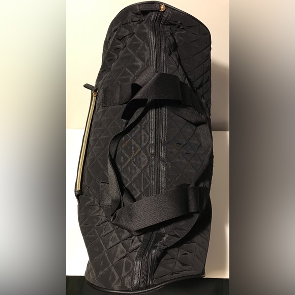 Vintage Womens DSW QUILTED WEEKENDER Duffle Bag Black Limited Tote Kors Coach Lv - Picture 6 of 16